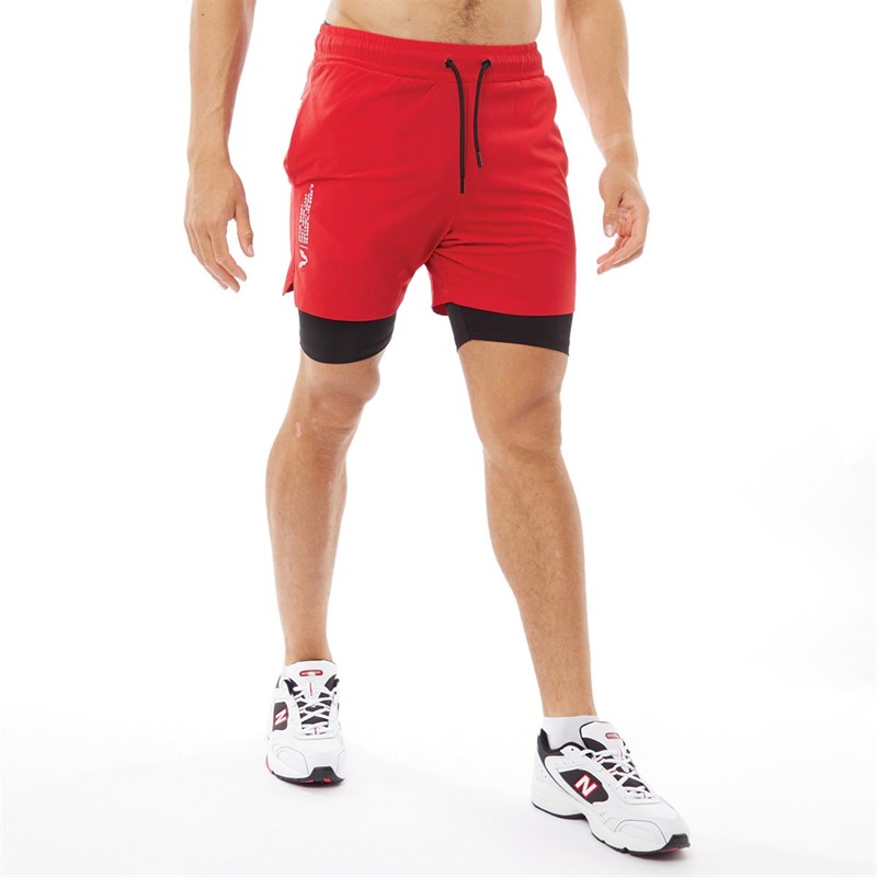 OKAMI Sport Mens Summit 7 Inch 2 In 1 Training Shorts Red