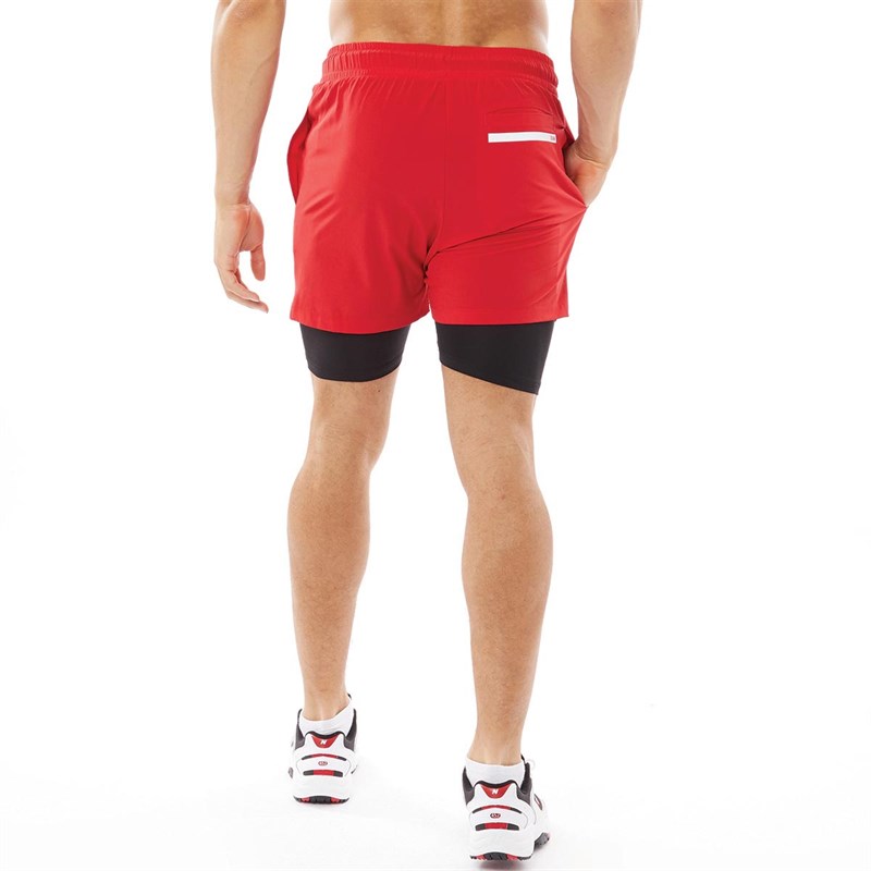 Buy OKAMI Sport Mens Summit 7 Inch 2 In 1 Training Shorts Red