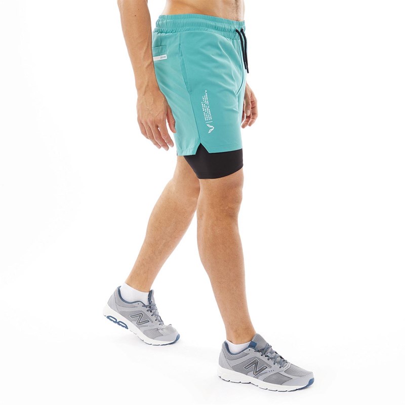 OKAMI Sport Mens Summit 7 Inch 2 In 1 Training Shorts Teal
