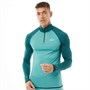 OKAMI Sport Mens Spence 1/4 Training Top Teal/Dark Teal