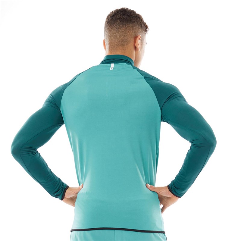 OKAMI Sport Mens Spence 1/4 Training Top Teal/Dark Teal
