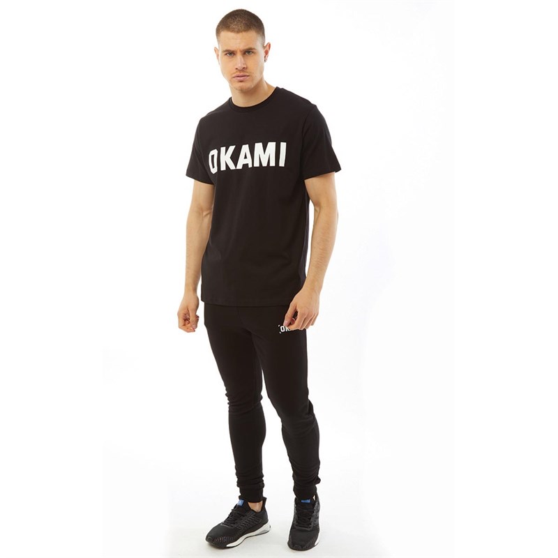 OKAMI Sport Mens Court Essential T-Shirt Black