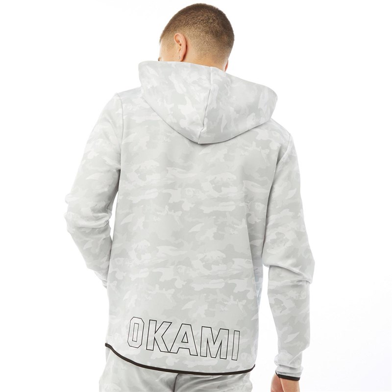 OKAMI Sport Mens Bootcamp Printed Hoodie Snow Camo