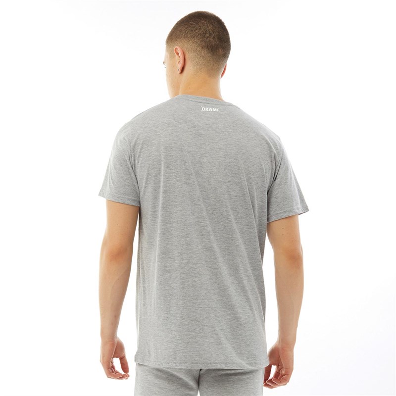 OKAMI Sport Mens Court Essential T-Shirt Grey Marl
