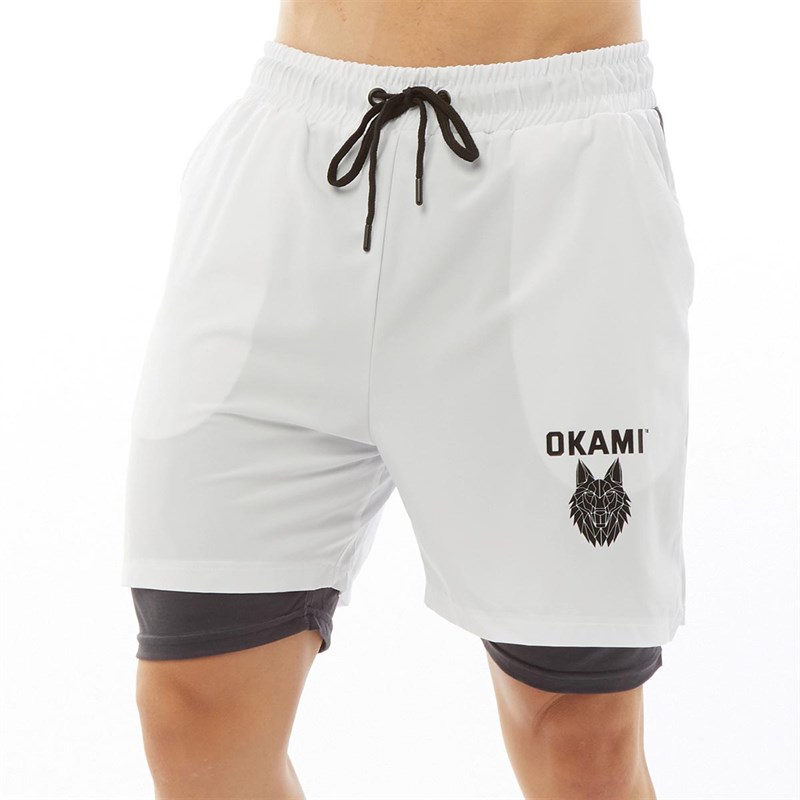 Buy OKAMI Sport Mens Base 2In1 5 Inch Shorts White