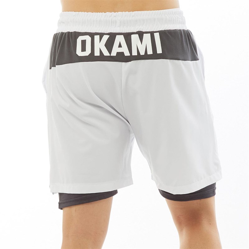 Buy OKAMI Sport Mens Base 2In1 5 Inch Shorts White
