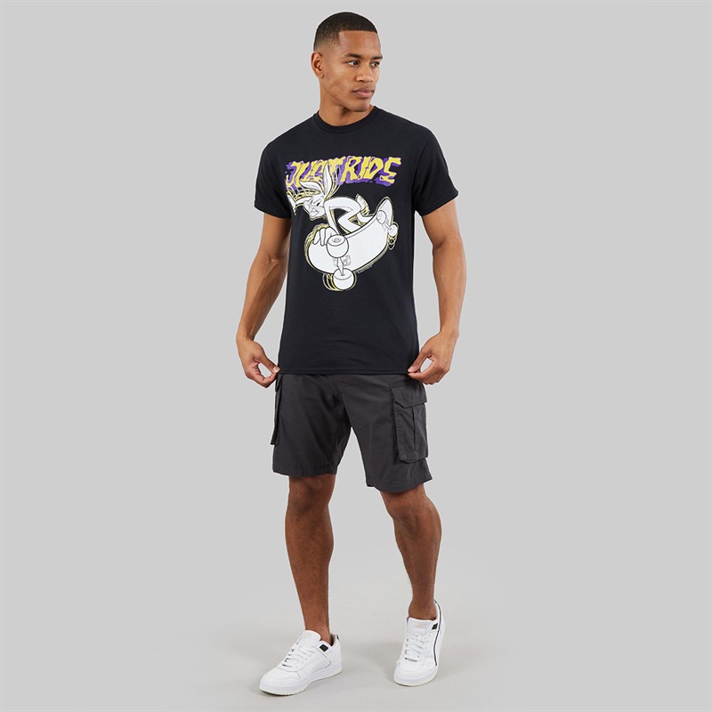 LOONEY TUNES Mens Skateboard T-Shirt Black