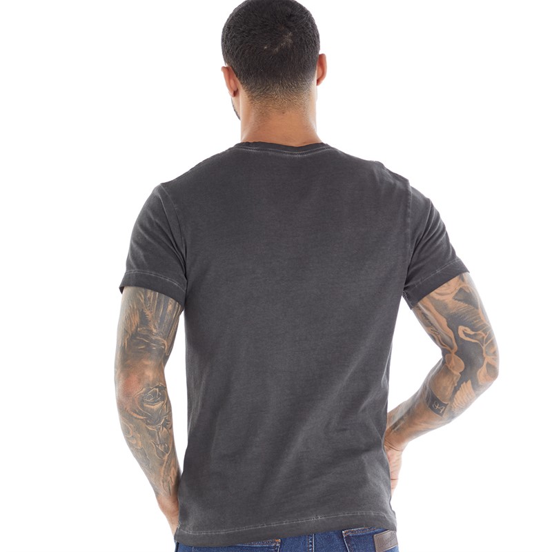 LogoMania Mens Logo Mania Guiness Harp Vintage Wash T-Shirt Black