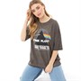 Pink Floyd Hauts Décontractés NYC Dark Side Oversized Femme Gris Chiné