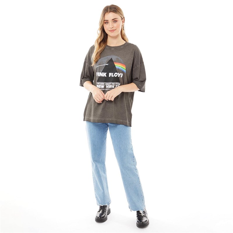 Pink Floyd Hauts Décontractés NYC Dark Side Oversized Femme Gris Chiné