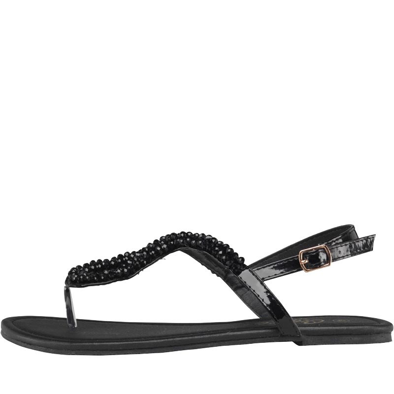 black toe post sandals