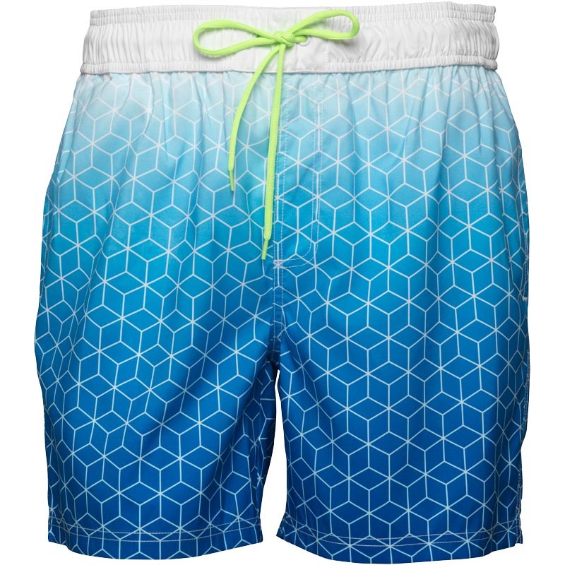 Buy Onfire Mens Gradient Print Swim Shorts Blue/White