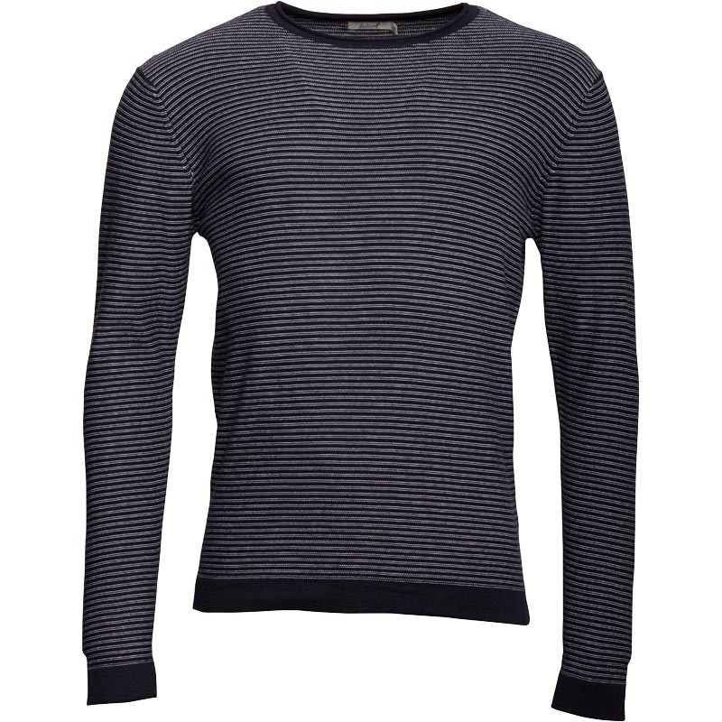 men's striped crew neck sweater