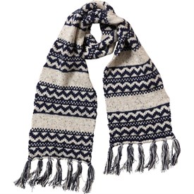 Onfire Heren Nepp Fairisle With Tassels Sjaal Marineblauw onfire kopen in de aanbieding