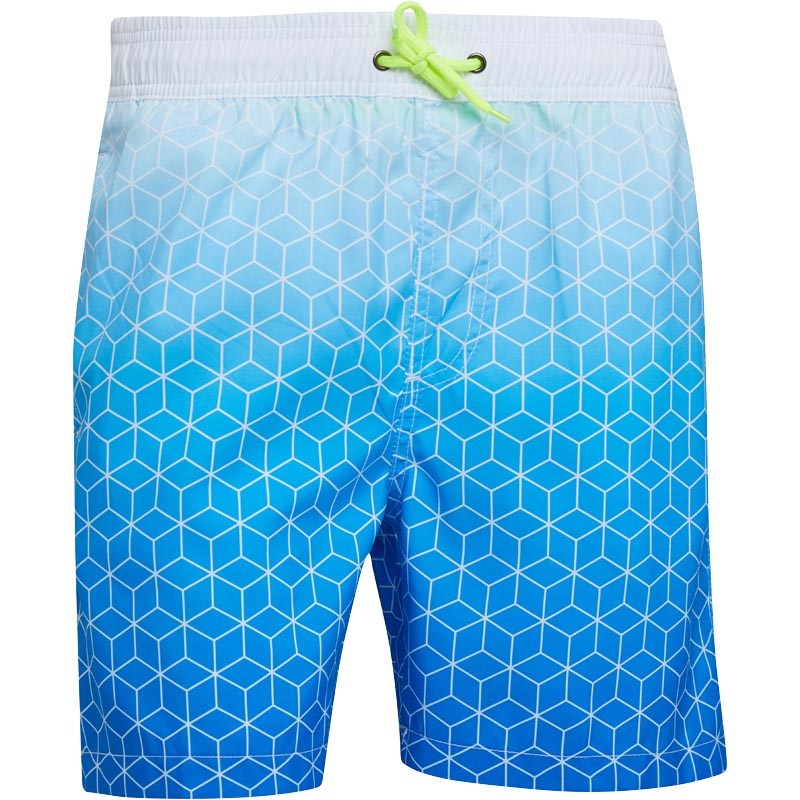 Buy Onfire Mens Gradient Print Swim Shorts Blue/White