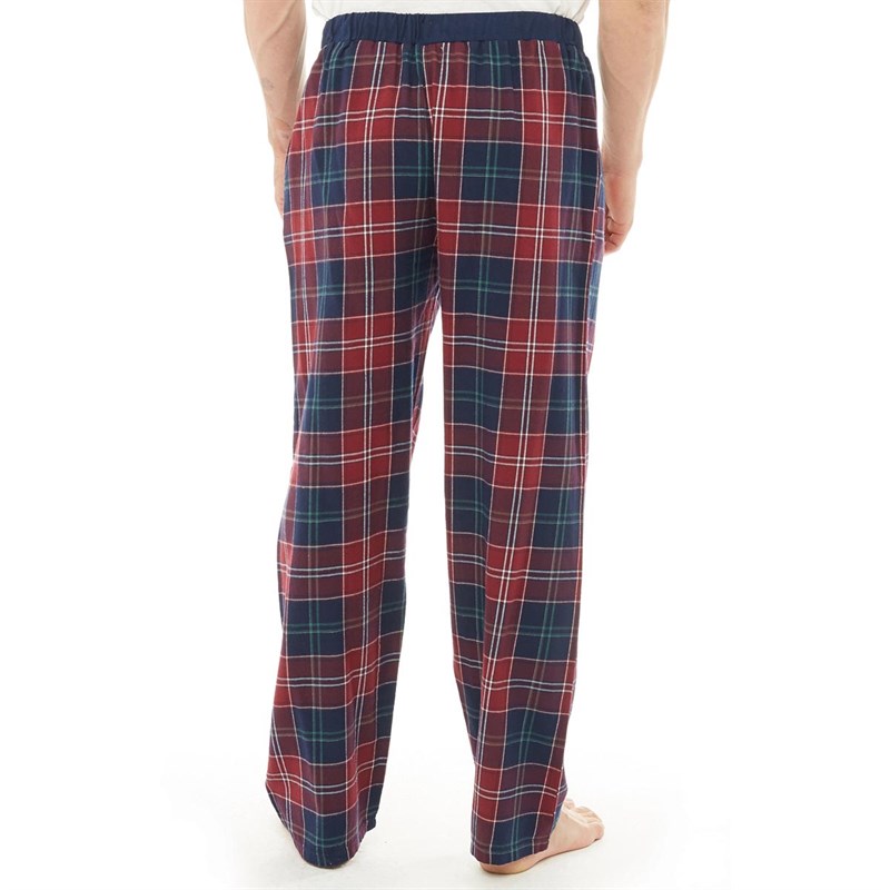 Buy Onfire Mens Woven Checked PJ Pants Burgundy/Navy Check