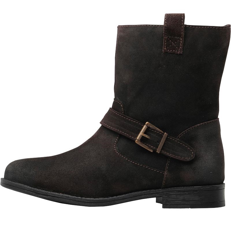 Buy Onfire Womens Oily Suede Buckle Boots Brown