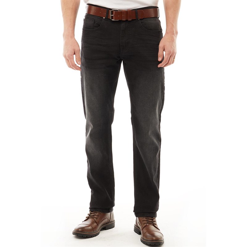 Buy Onfire Mens Stretch Straight Fit Jeans Solid Black