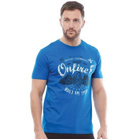 Onfire Heren Print T Shirt Koningsblauw onfire kopen in de aanbieding