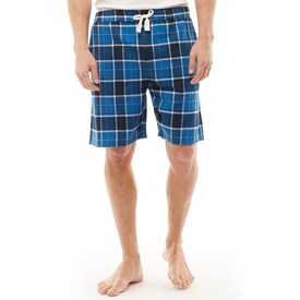 Onfire Heren Geruit Lounge Pyjama Short Marineblauw onfire kopen in de aanbieding