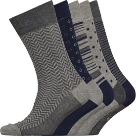 Image of Onfire Mens Five Pack Socks Grey/Navy