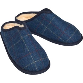 Image of Onfire Mens Checked Mule Slippers Blue