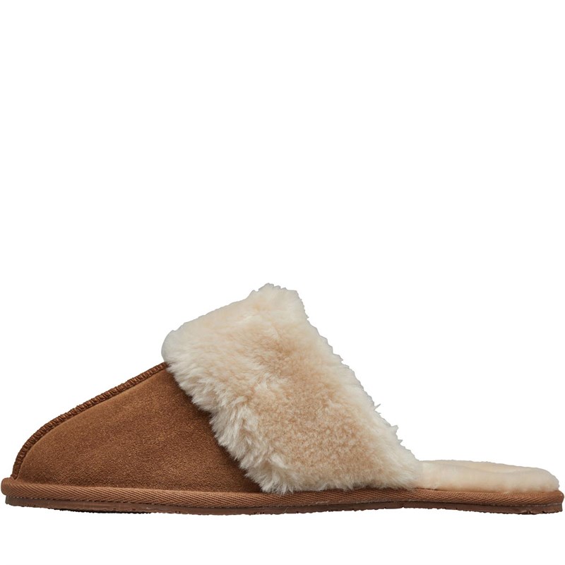 Image of Onfire Womens Suede Mule Slippers Chestnut