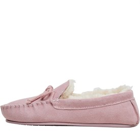 Image of Onfire Womens Suede Moccasin Slippers Heather Pink