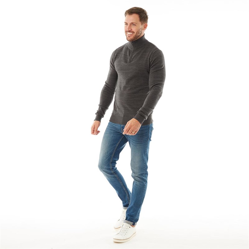 grey zip neck jumper