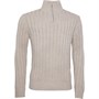 Onfire Mens Zip Neck Sweater Oatmeal Marl