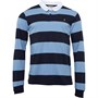 Onfire Mens Striped Rugby Shirt Navy/Blue