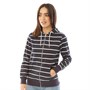 Onfire Womens Striped Zip Through Hoodie Navy/Winter White