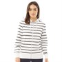 Onfire Womens Striped Zip Through Hoodie Winter White/Navy