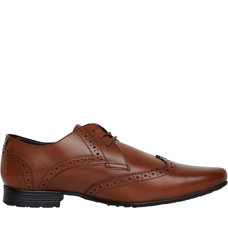 Onfire Mens Leather Wing Tipped Brogues Tan