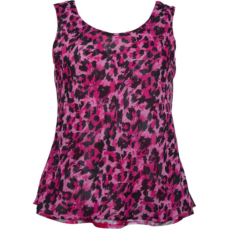 Onfire Womens Reversible Sleeveless Top Pink/Animal Print