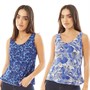 Onfire Womens Reversible Sleeveless Top Blue/Animal Print