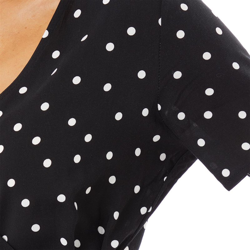 Onfire Womens Viscose Wrap Top Polka Dot Print