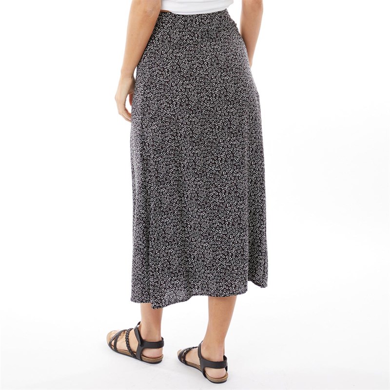 Onfire Womens Viscose Midi Skirt Black Floral