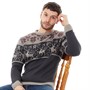 Onfire Mens Jacquard Crew Neck Sweater Navy/Grey