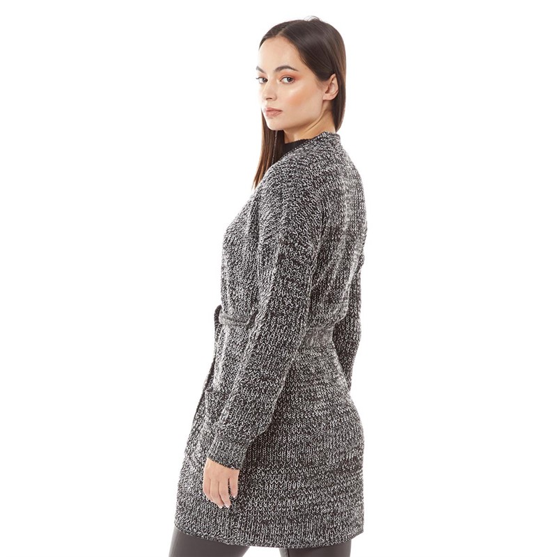 Onlmaggie Life Ls V Neck Cardi Medium Grey Melange Detail Bir