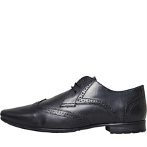 Onfire Mens Leather Wing Tipped Brogue Shoes Black
