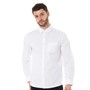 Onfire Heren Cotton Oxford Overhemden met lange mouwen Wit
