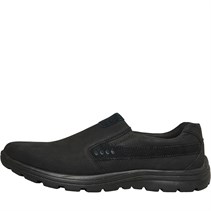 Onfire Mens Nubuck Leather Slip On Shoes Black