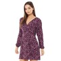Onfire Womens Animal Print Mock Wrap Dress Purple Animal