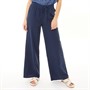 Onfire Womens Wide Leg Linen Mix Trousers Navy