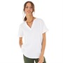 Onfire Womens Ladies Sleevess Linen Mix Notch Neck Top Optic White