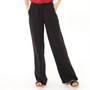 Onfire Womens Wide Leg Linen Mix Trousers Black