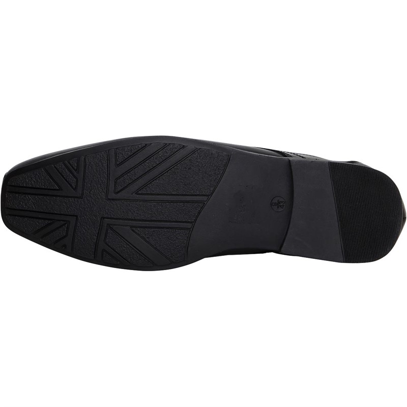 Onfire Mens Leather Tramline Lace Up Shoes Black