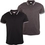 Onfire Mens Two Pack Zip Neck Polo Shirts Charcoal Marl/Black