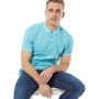 Onfire Mens Space Dyed Polo Shirt Aqua Blue